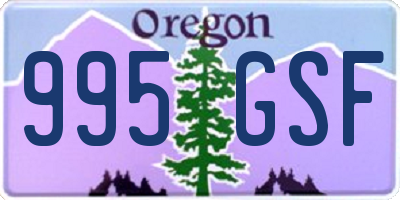 OR license plate 995GSF