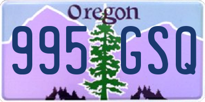 OR license plate 995GSQ