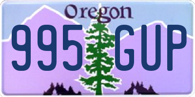 OR license plate 995GUP