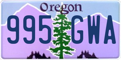 OR license plate 995GWA