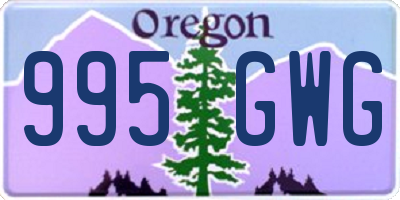 OR license plate 995GWG