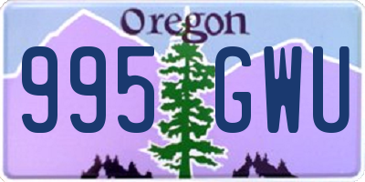 OR license plate 995GWU