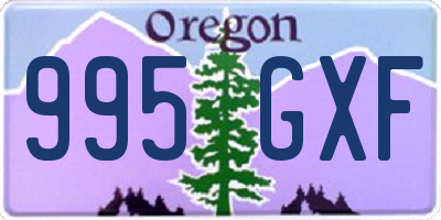 OR license plate 995GXF
