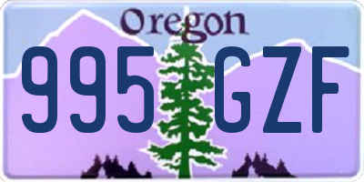 OR license plate 995GZF