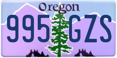 OR license plate 995GZS
