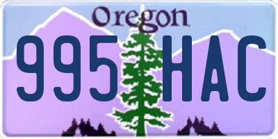 OR license plate 995HAC