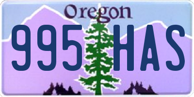 OR license plate 995HAS