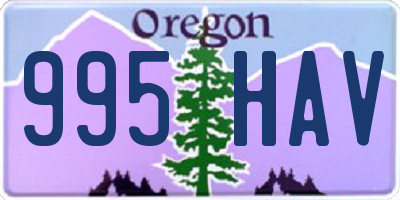 OR license plate 995HAV