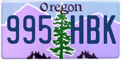 OR license plate 995HBK