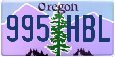 OR license plate 995HBL