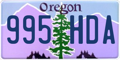 OR license plate 995HDA
