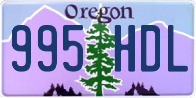 OR license plate 995HDL