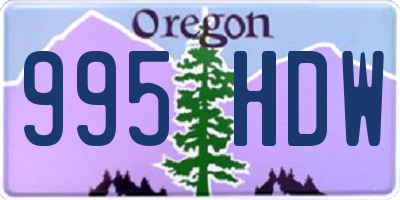 OR license plate 995HDW