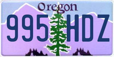 OR license plate 995HDZ