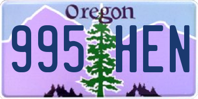 OR license plate 995HEN