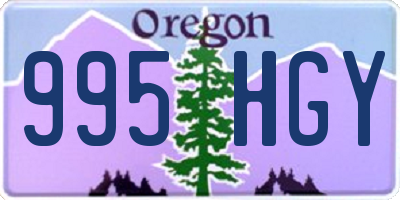 OR license plate 995HGY