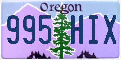 OR license plate 995HIX