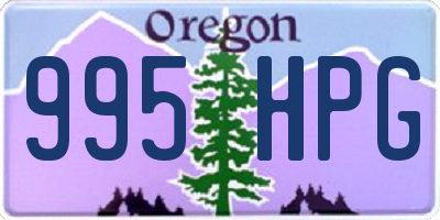 OR license plate 995HPG