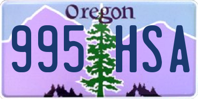 OR license plate 995HSA