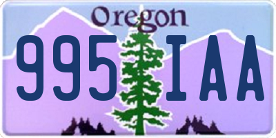 OR license plate 995IAA