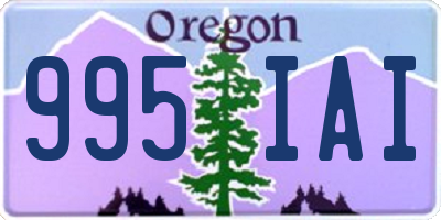 OR license plate 995IAI