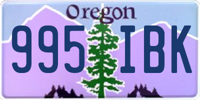 OR license plate 995IBK