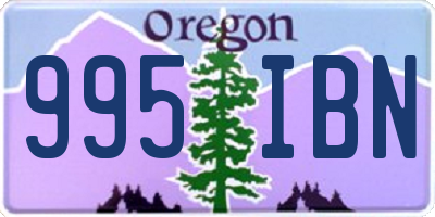 OR license plate 995IBN