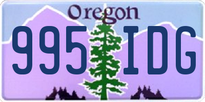 OR license plate 995IDG