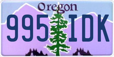 OR license plate 995IDK