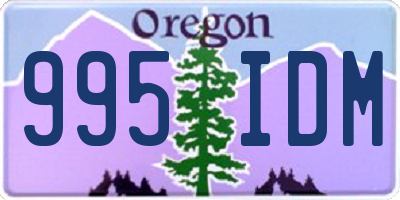 OR license plate 995IDM