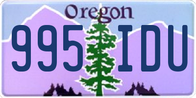 OR license plate 995IDU