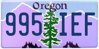 OR license plate 995IEF