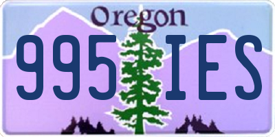 OR license plate 995IES