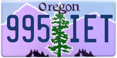OR license plate 995IET