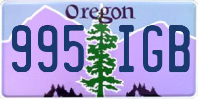 OR license plate 995IGB