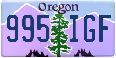 OR license plate 995IGF