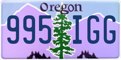 OR license plate 995IGG