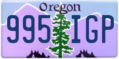 OR license plate 995IGP
