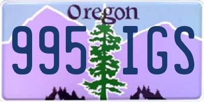 OR license plate 995IGS