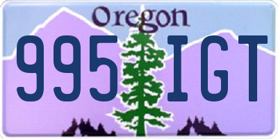 OR license plate 995IGT