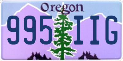 OR license plate 995IIG