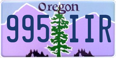 OR license plate 995IIR