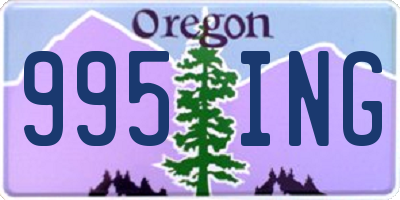 OR license plate 995ING