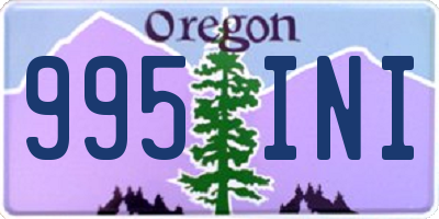 OR license plate 995INI