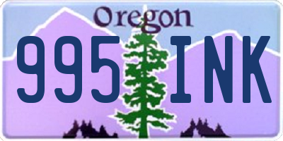 OR license plate 995INK