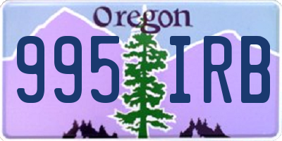 OR license plate 995IRB