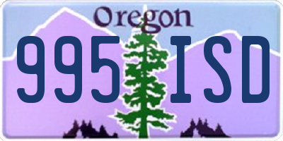 OR license plate 995ISD