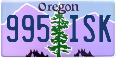 OR license plate 995ISK