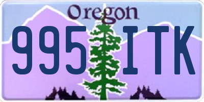 OR license plate 995ITK
