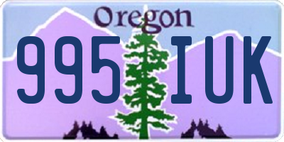 OR license plate 995IUK